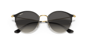 Grey Gradient Lenses, Polished Black On Gold Frame