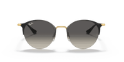 Grey Gradient Lenses, Polished Black On Gold Frame