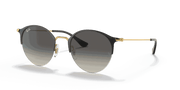 Grey Gradient Lenses, Polished Black On Gold Frame