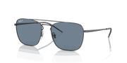 Dark Blue Lenses, Polished Gunmetal Frame