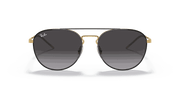 Grey Lenses, Polished Black On Gold Frame