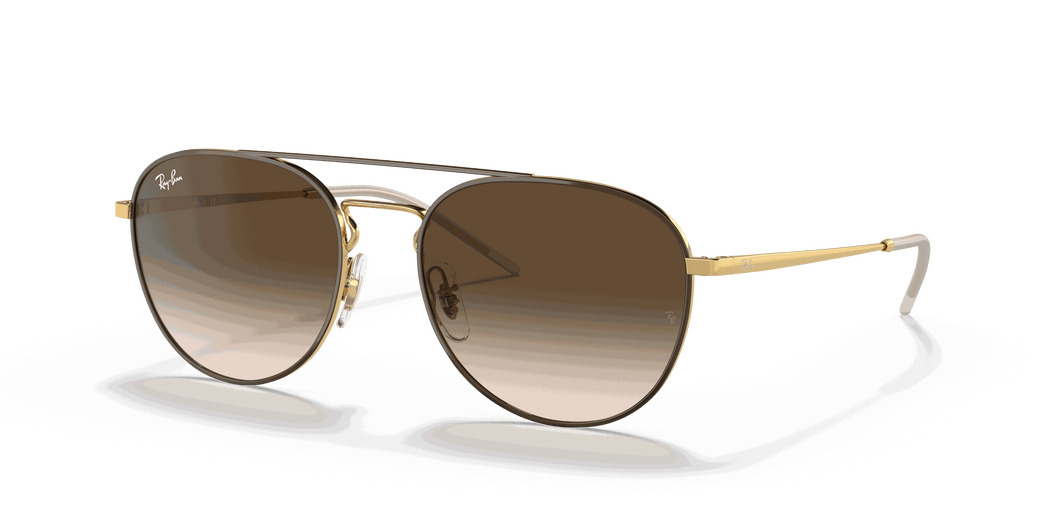 [Brown Gradient Dark Brown Lenses, Polished Brown On Gold Frame]