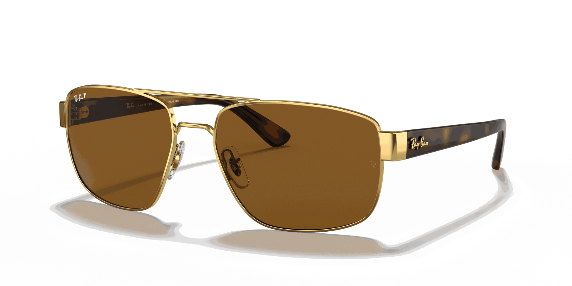 [B-15 Brown Lenses, Polished Arista Gold Frame]