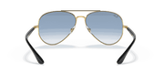 Light Blue Lenses, Polished Black On Gold Frame