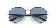 Light Blue Lenses, Polished Black On Gold Frame