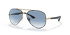 [Light Blue Lenses, Polished Black On Gold Frame]