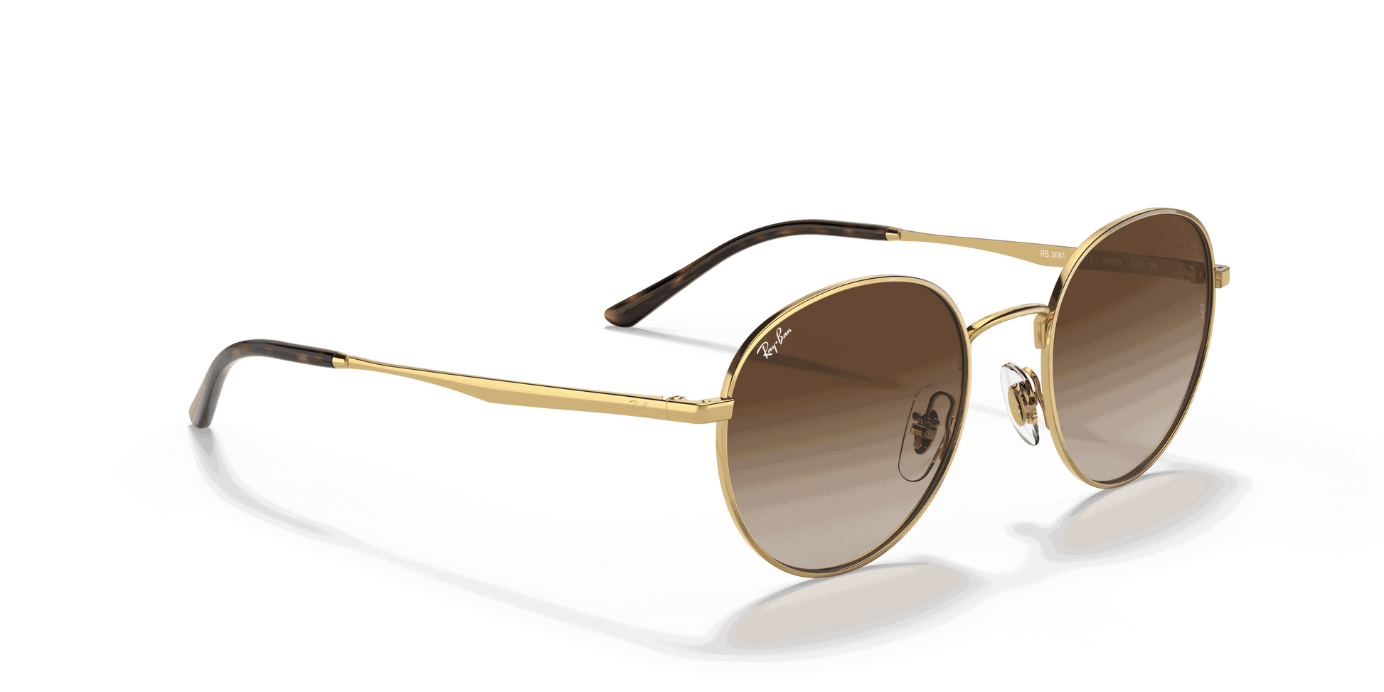 [Gradient Brown Lenses, Polished Arista Gold Frame]