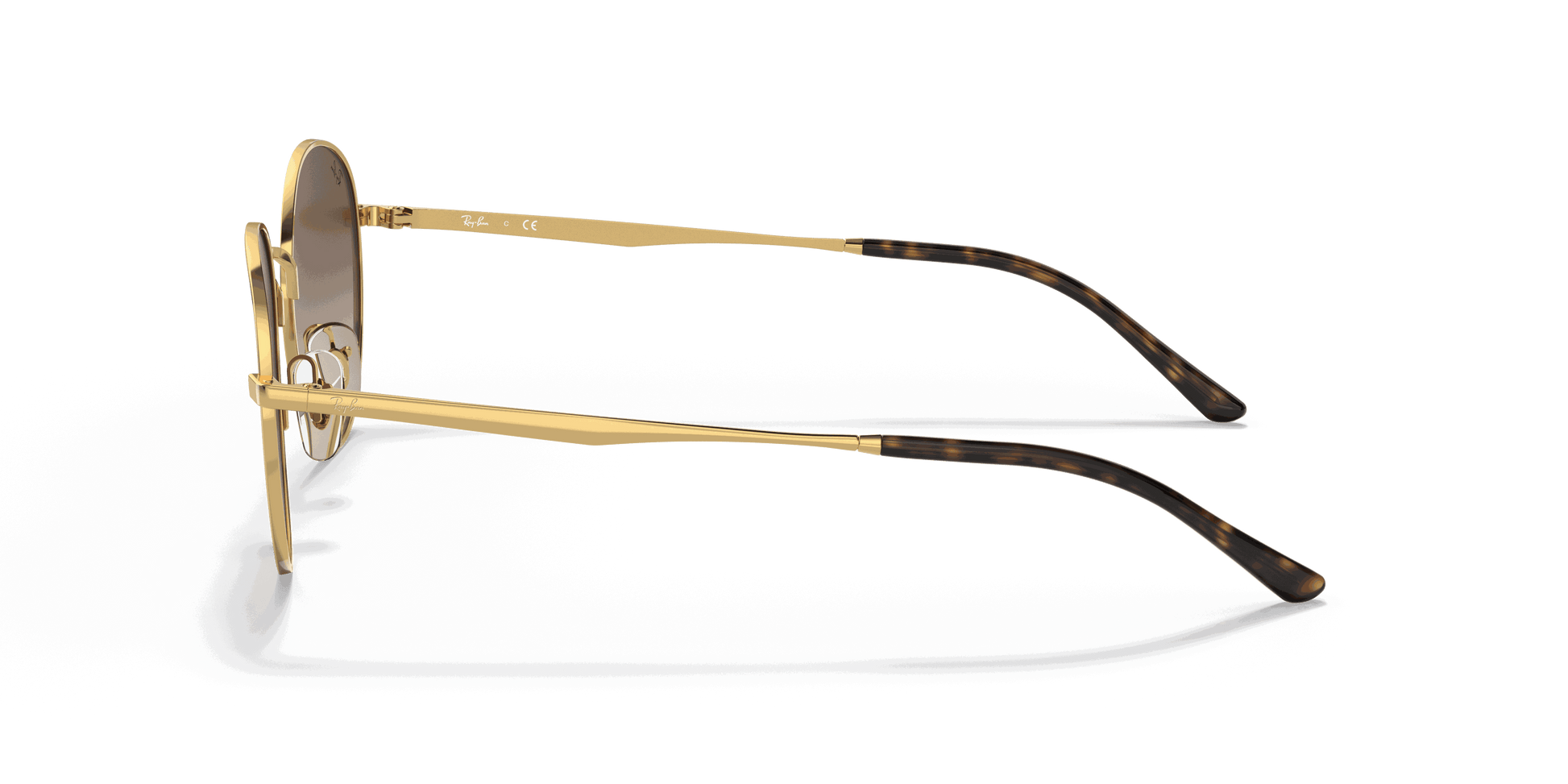 [Gradient Brown Lenses, Polished Arista Gold Frame]