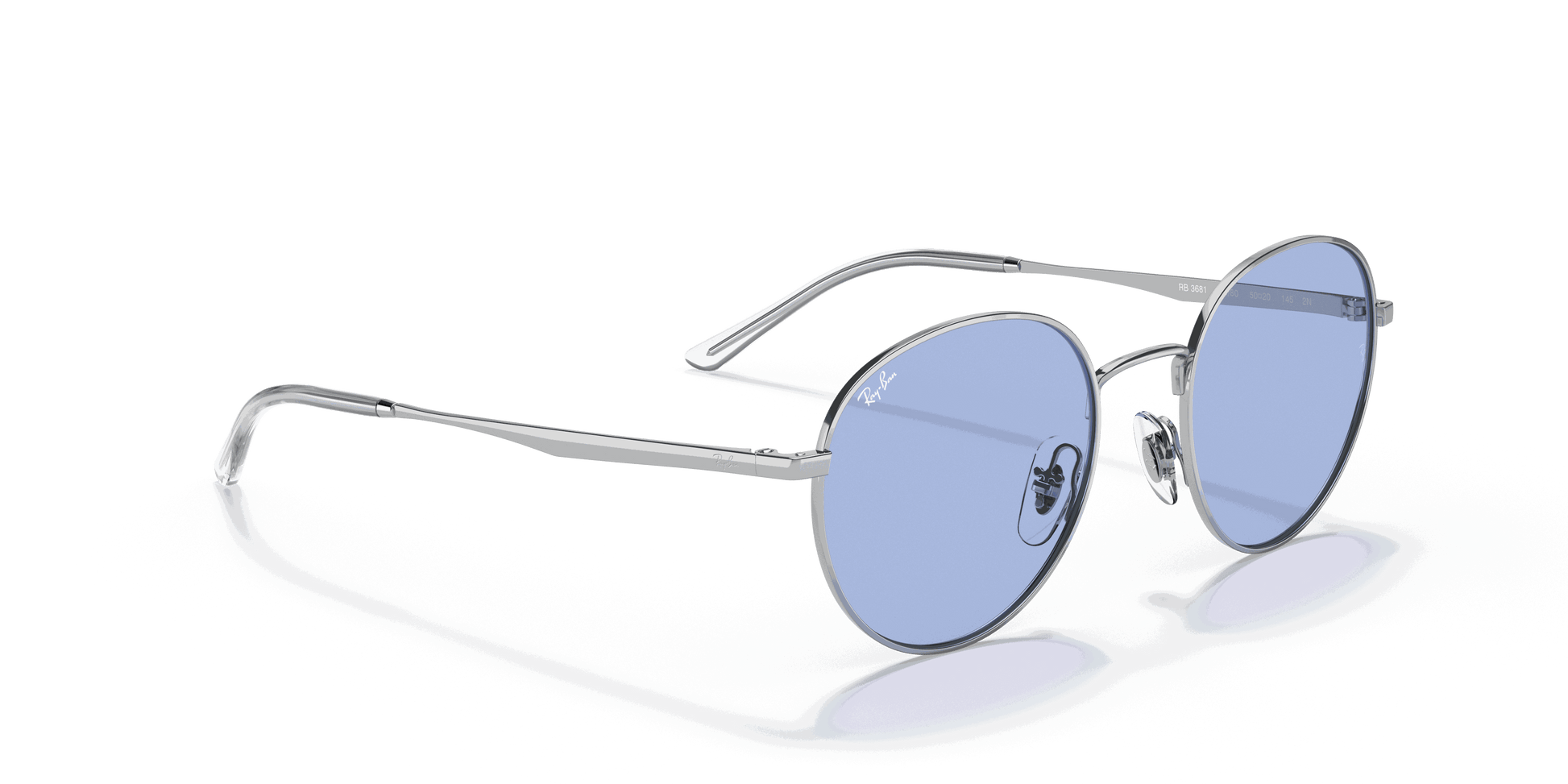 [Blue Classic Lenses, Polished Silver Frame]