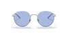 [Blue Classic Lenses, Polished Silver Frame]