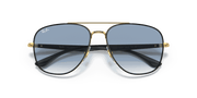 Blue Lenses, Polished Black On Gold Frame