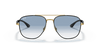 [Blue Lenses, Polished Black On Gold Frame]