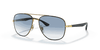 [Blue Lenses, Polished Black On Gold Frame]