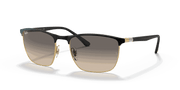 Clear Grey Lenses, Polished Black On Gold Frame