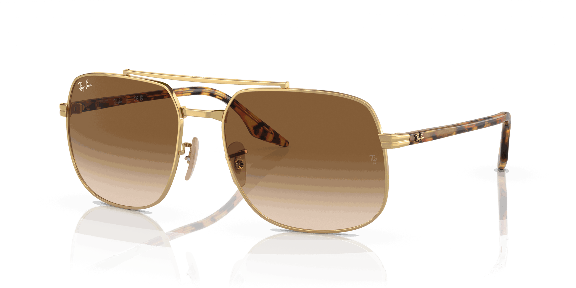 [Brown Lenses, Polished Arista Gold Frame]