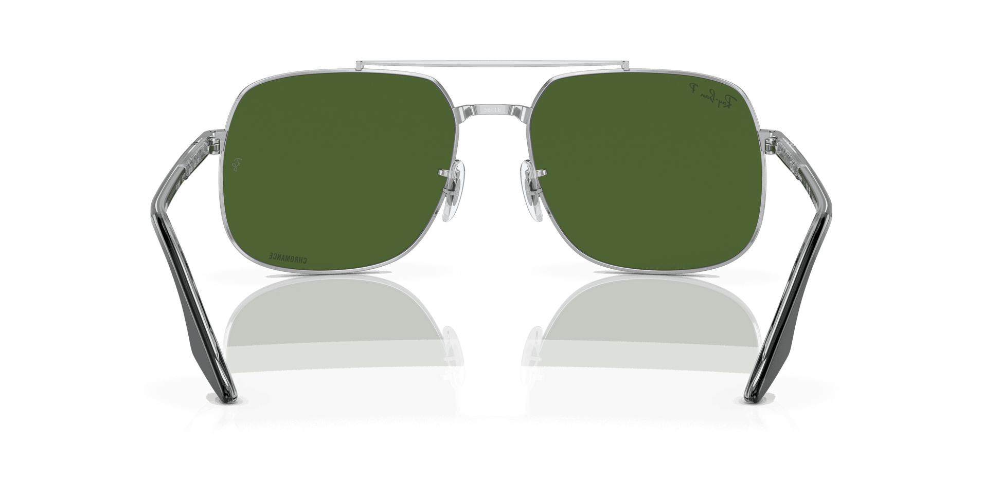 [Dark Green Lenses, Polished Silver Frame]