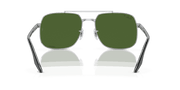 Dark Green Lenses, Polished Silver Frame