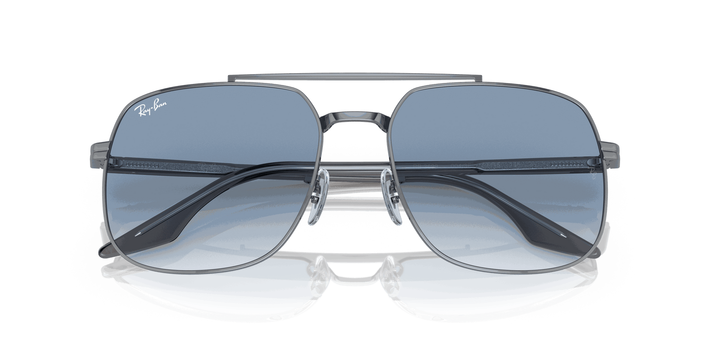 [Gradient Blue Lenses, Polished Gunmetal Frame]