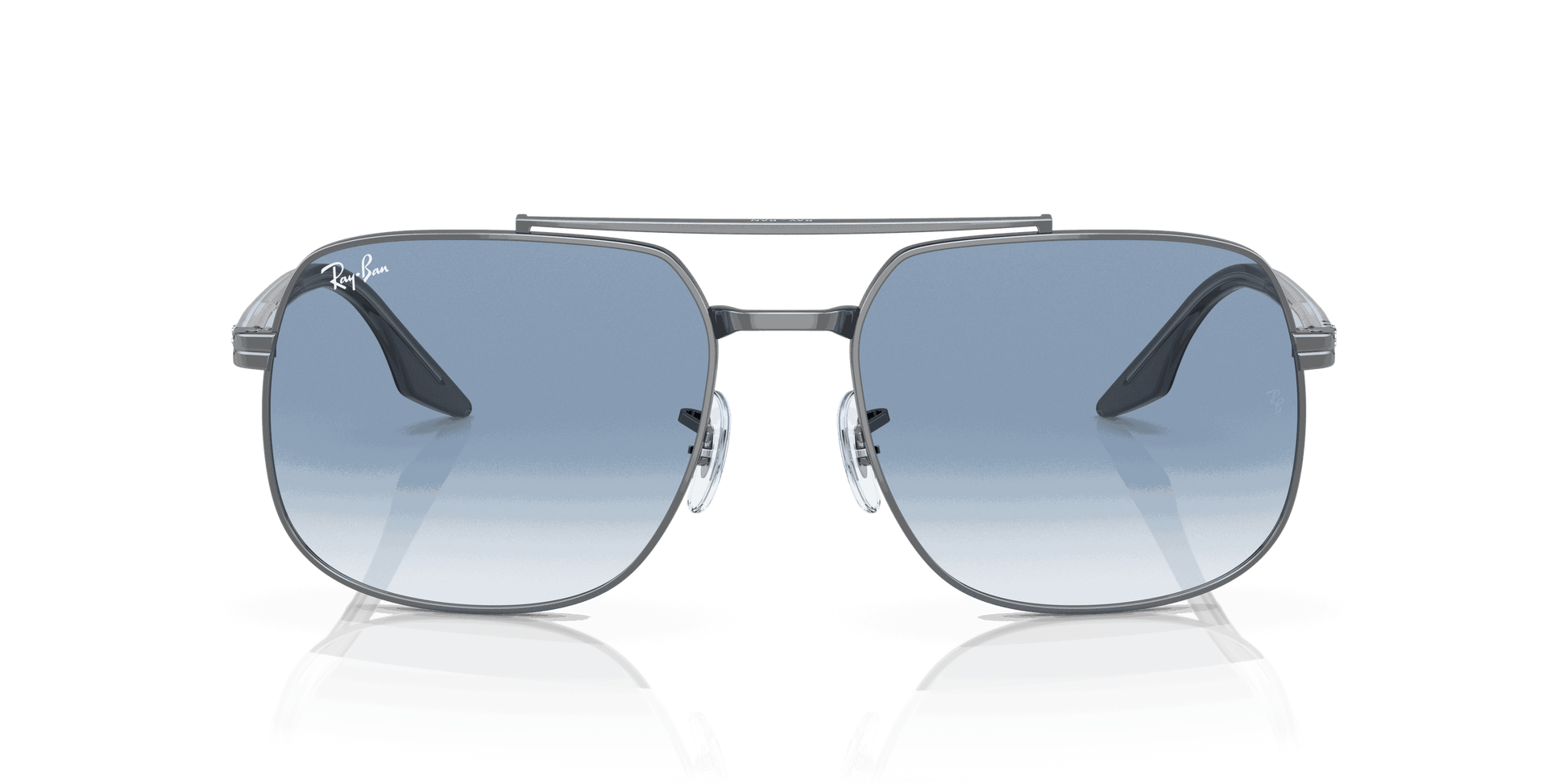 [Gradient Blue Lenses, Polished Gunmetal Frame]