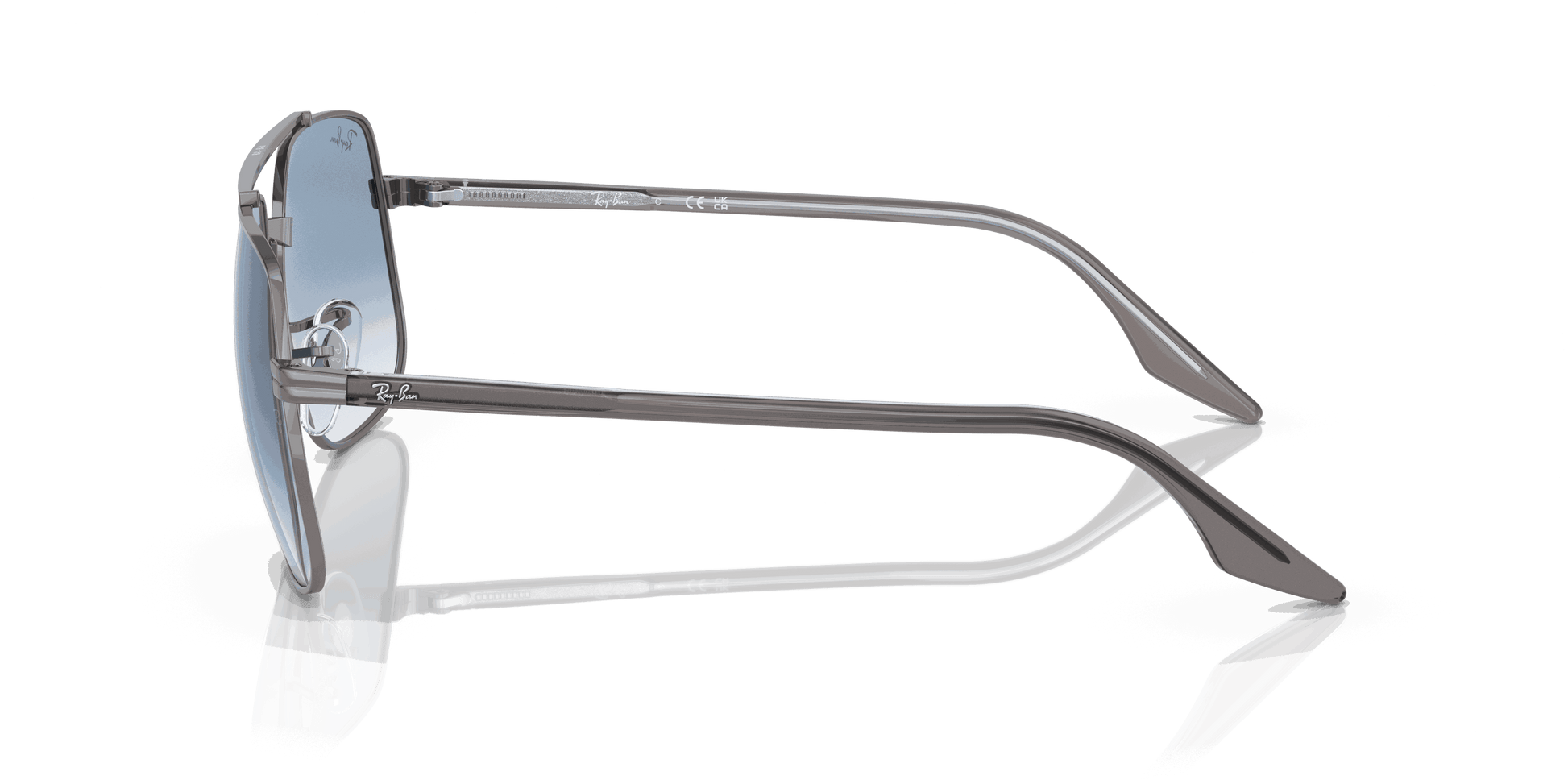 [Gradient Blue Lenses, Polished Gunmetal Frame]