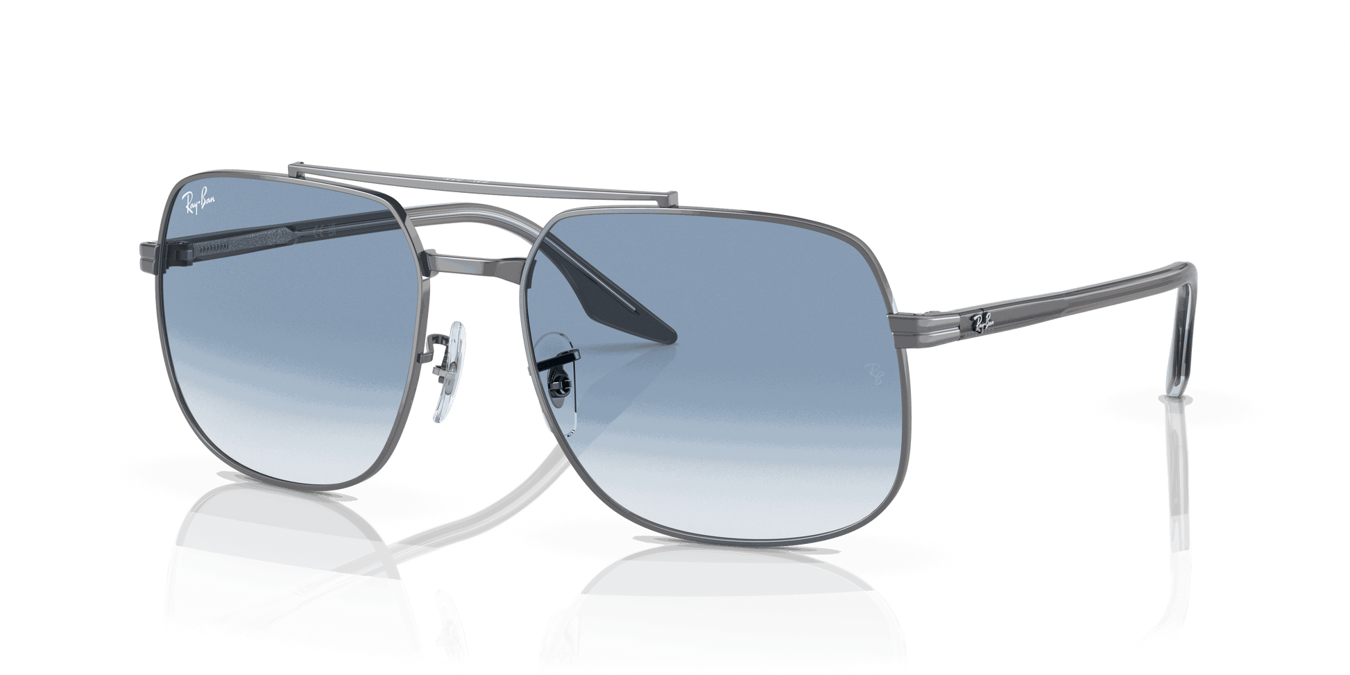 [Gradient Blue Lenses, Polished Gunmetal Frame]