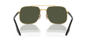 Green Lenses, Polished Black On Gold Frame