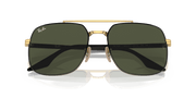 Green Lenses, Polished Black On Gold Frame