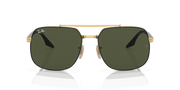 Green Lenses, Polished Black On Gold Frame