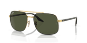 Green Lenses, Polished Black On Gold Frame