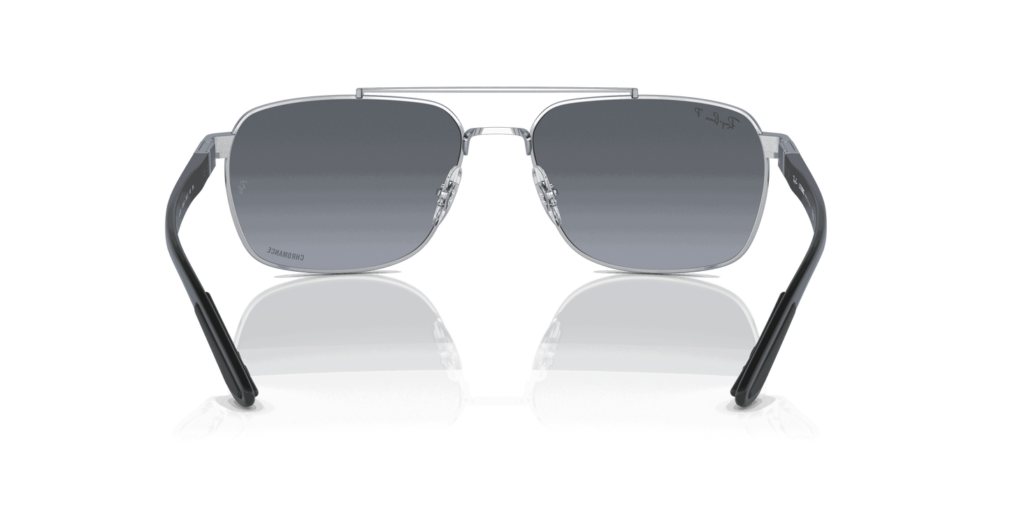 [Blue/Gold Lenses, Polished Silver Frame]