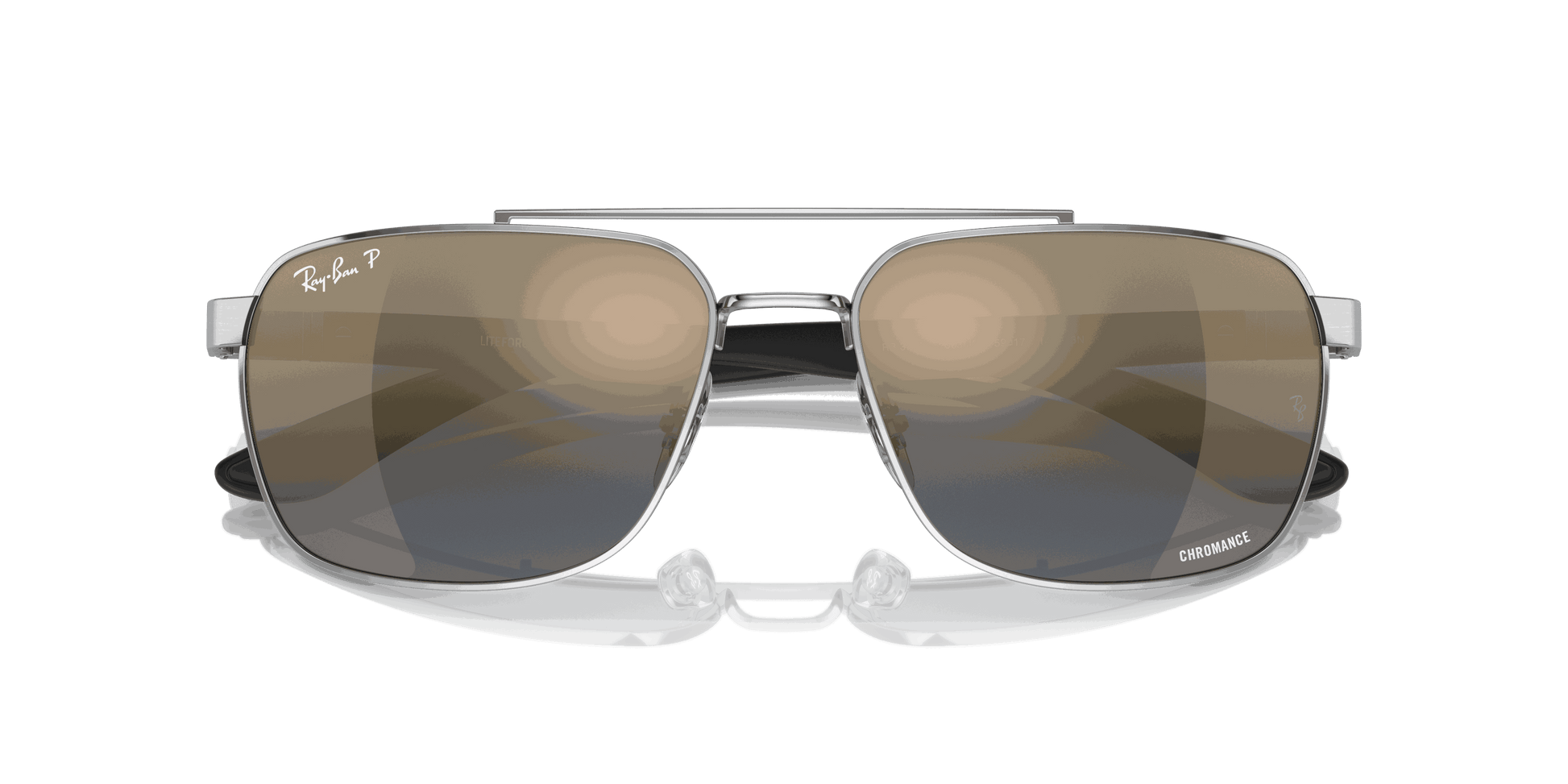 [Blue/Gold Lenses, Polished Silver Frame]