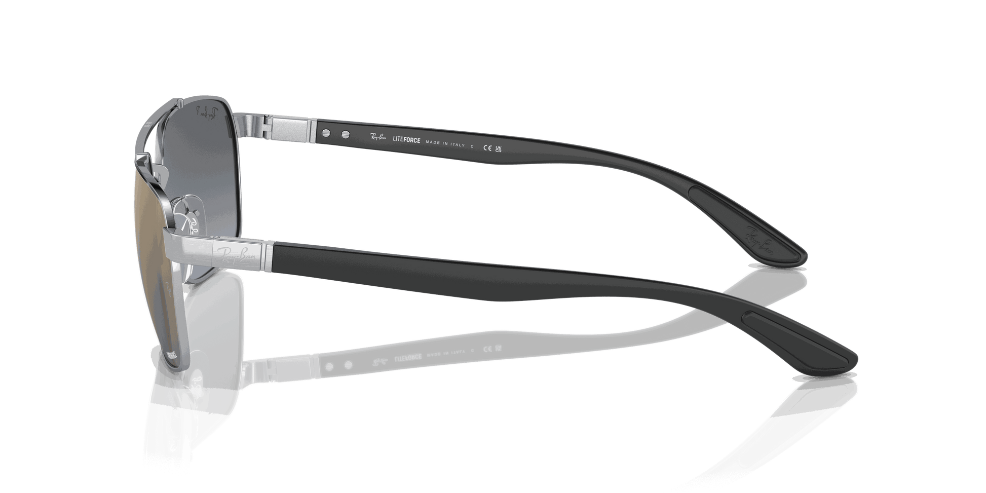 [Blue/Gold Lenses, Polished Silver Frame]