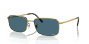 Blue Lenses, Polished Gold Frame