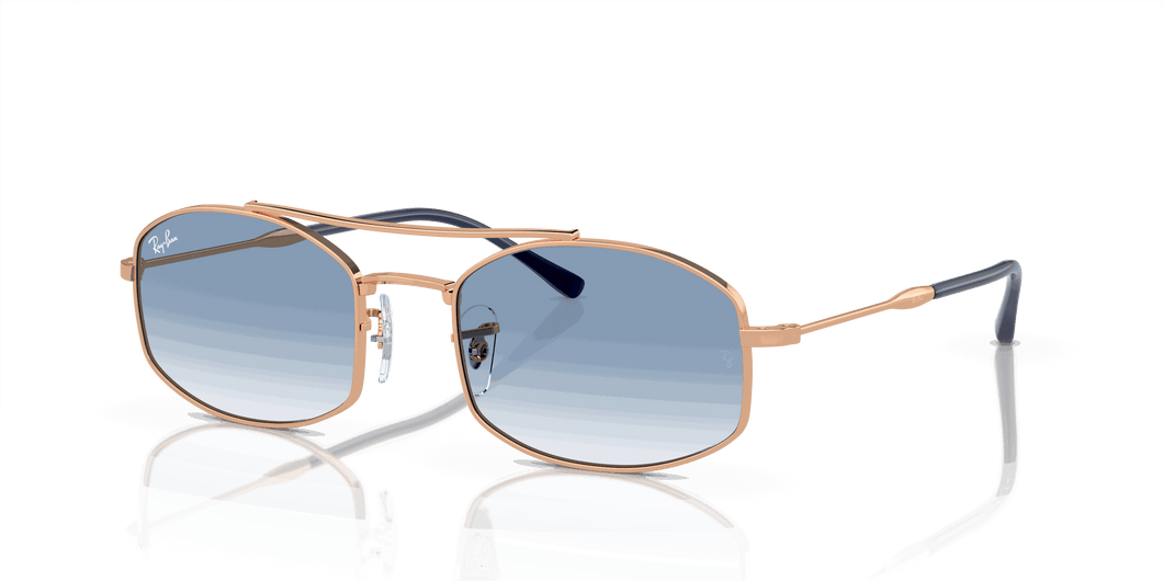 [Light Blue Lenses, Polished Rose Gold Frame]