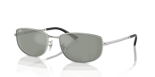 [Green & Silver Lenses, Polished Silver Frame]