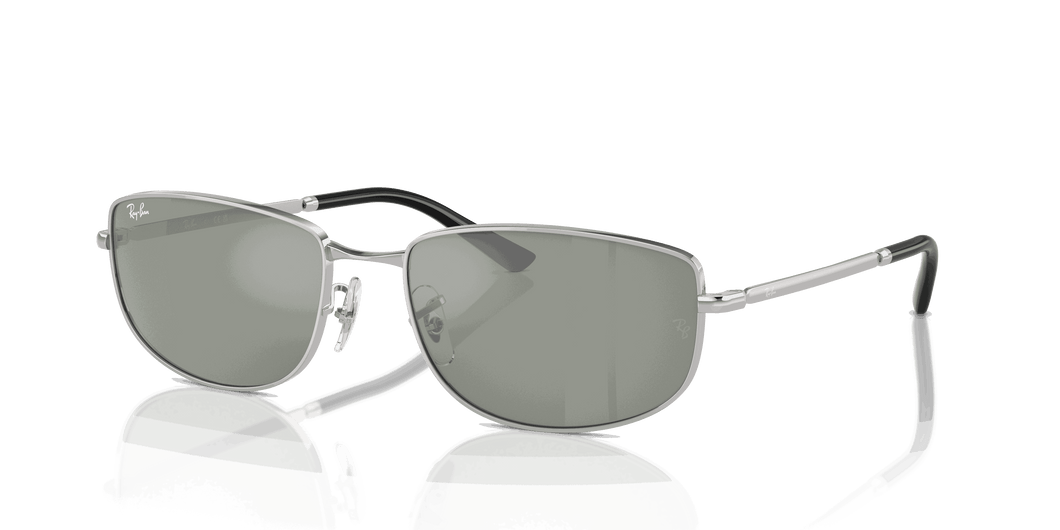 [Green & Silver Lenses, Polished Silver Frame]