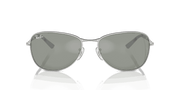 Green Lenses, Polished Silver Frame