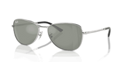 Green Lenses, Polished Silver Frame