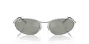 Green Lenses, Polished Silver Frame