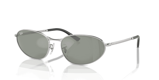 [Green Lenses, Polished Silver Frame]