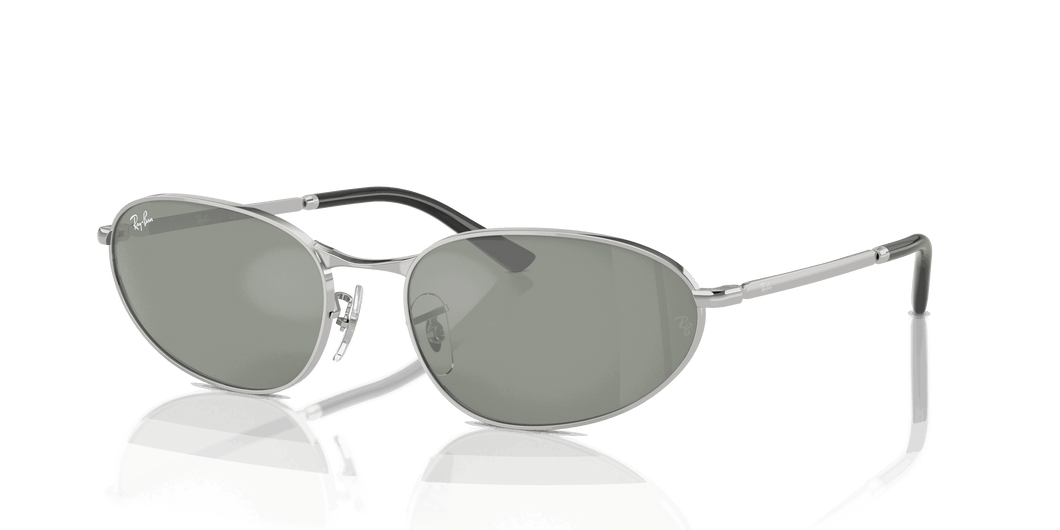 [Green Lenses, Polished Silver Frame]