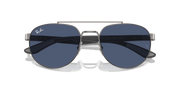 Dark Blue Lenses, Polished Gunmetal Frame