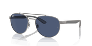 Dark Blue Lenses, Polished Gunmetal Frame