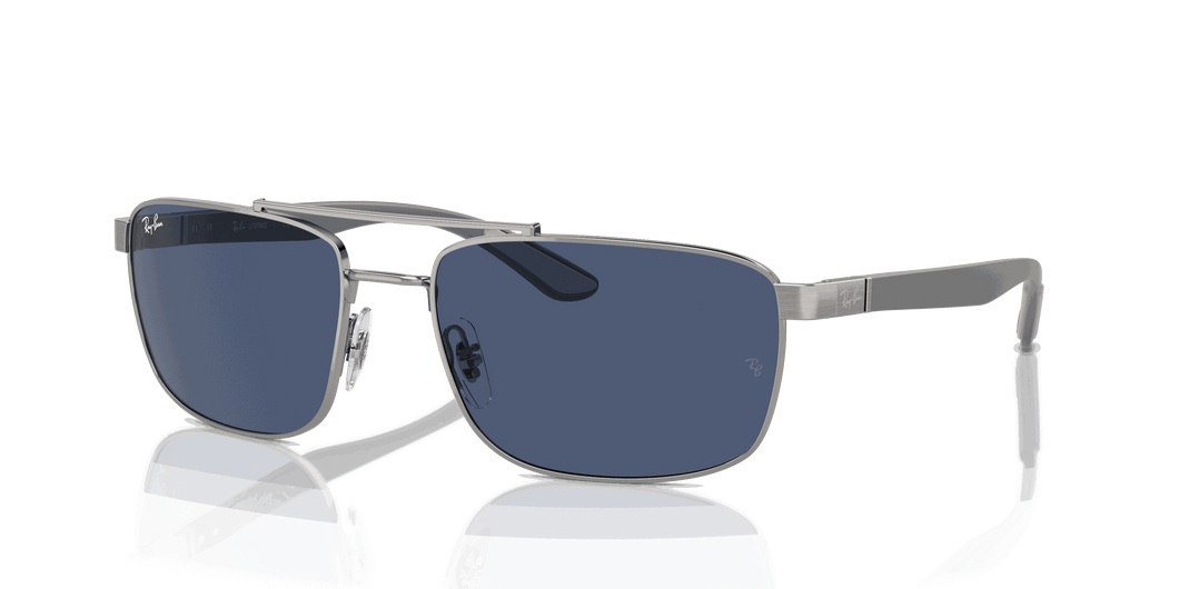 [Dark Blue Lenses, Polished Gunmetal Frame]