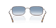 Clear Gradient Blue Lenses, Polished Havana On Gunmetal Frame