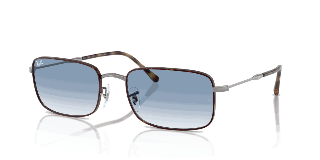 [Clear Gradient Blue Lenses, Polished Havana On Gunmetal Frame]