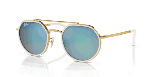 [Blue Lenses, Polished Arista Gold Frame]