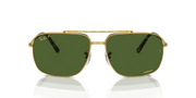 Dark Green Lenses, Polished Gold Frame