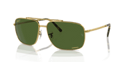 Dark Green Lenses, Polished Gold Frame