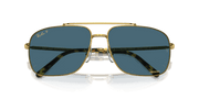 Blue Lenses, Polished Gold Frame